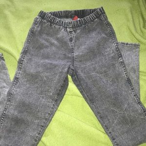 Black Acid Wash Jeggings